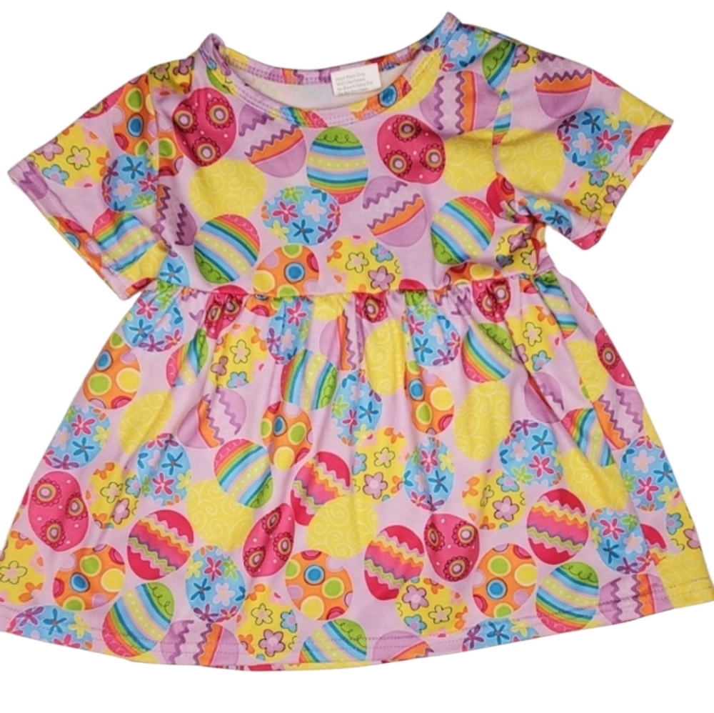 Pastel Easter Egg Short Sleeve Dress / Long Top- Size XS
